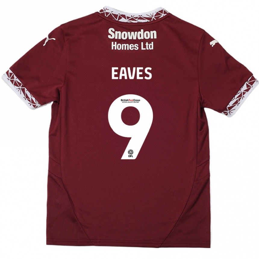 Women Football Tom Eaves #9 Burgundy Home Jersey 2024/25 T-Shirt Australia