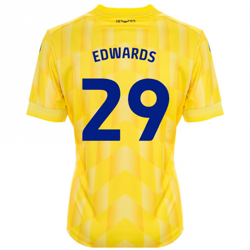 Women Football Kyle Edwards #29 Yellow Home Jersey 2024/25 T-Shirt Australia