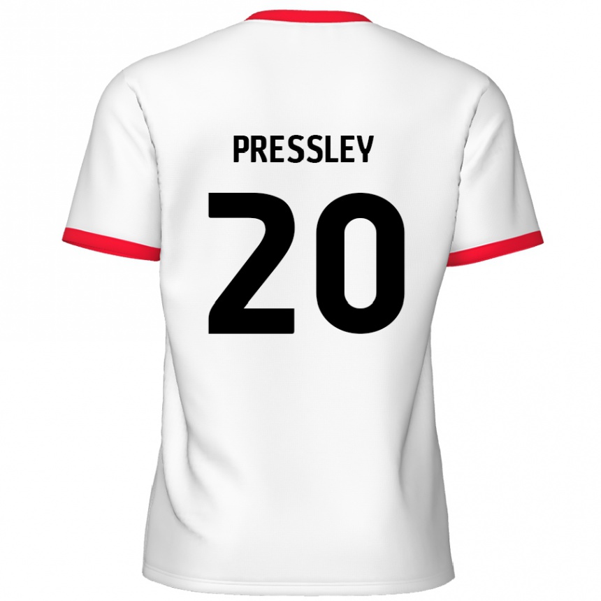 Women Football Aaron Pressley #20 White Red Home Jersey 2024/25 T-Shirt Australia