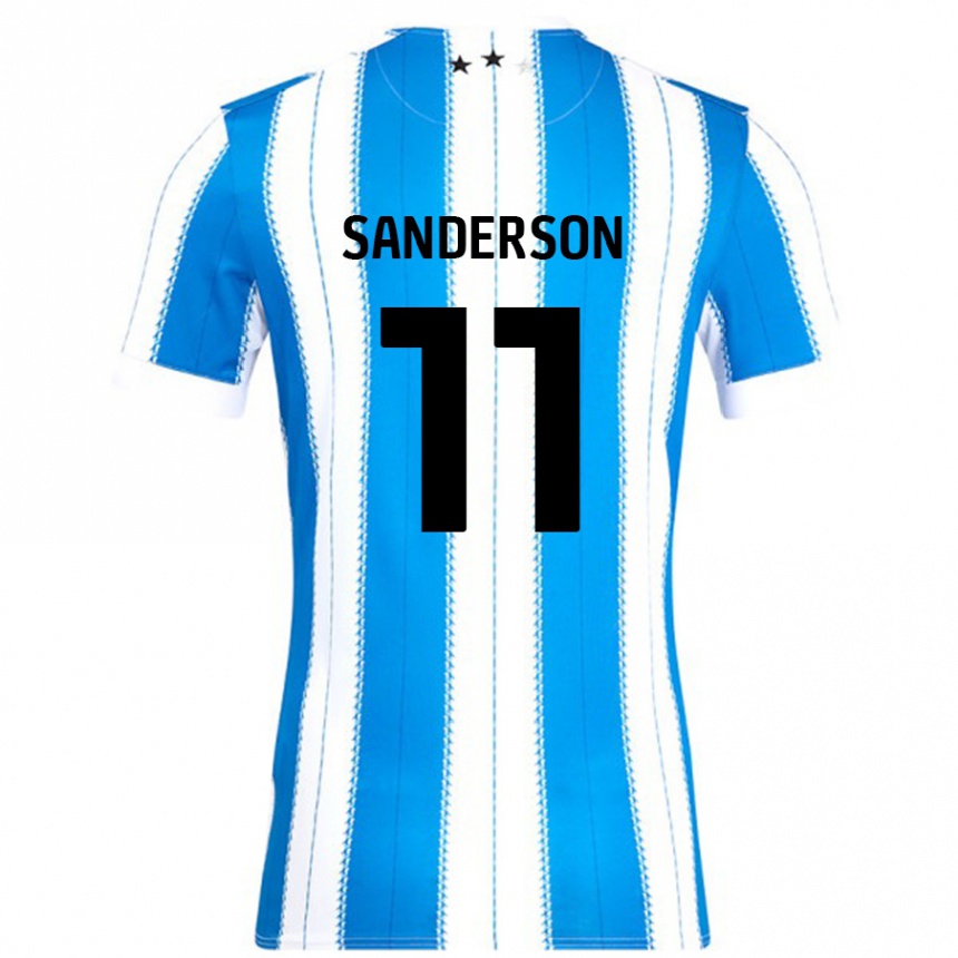 Women Football Brittany Sanderson #11 Blue White Home Jersey 2024/25 T-Shirt Australia