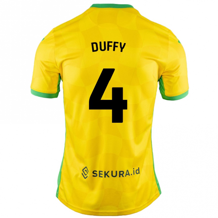 Women Football Shane Duffy #4 Yellow Green Home Jersey 2024/25 T-Shirt Australia