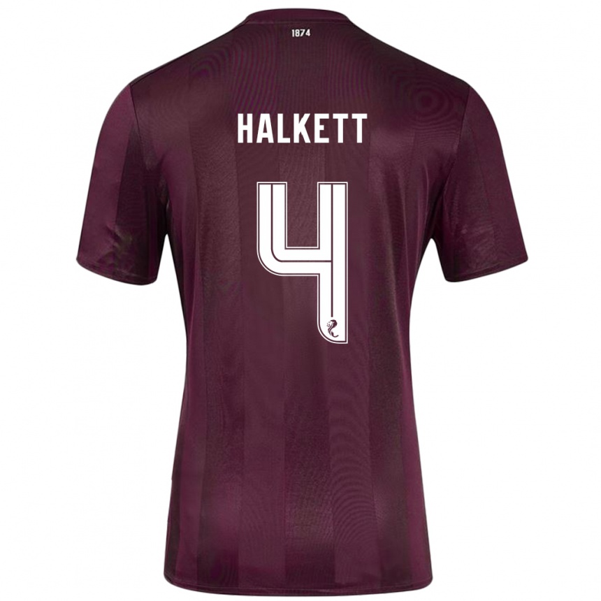 Women Football Craig Halkett #4 Burgundy Home Jersey 2024/25 T-Shirt Australia