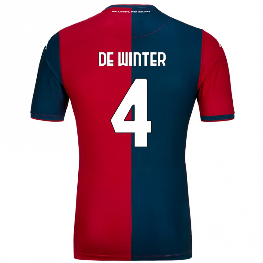 Women Football Koni De Winter #4 Red Dark Blue Home Jersey 2024/25 T-Shirt Australia