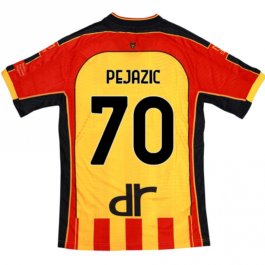 Women Football Mario Pejazic #70 Yellow Red Home Jersey 2024/25 T-Shirt Australia