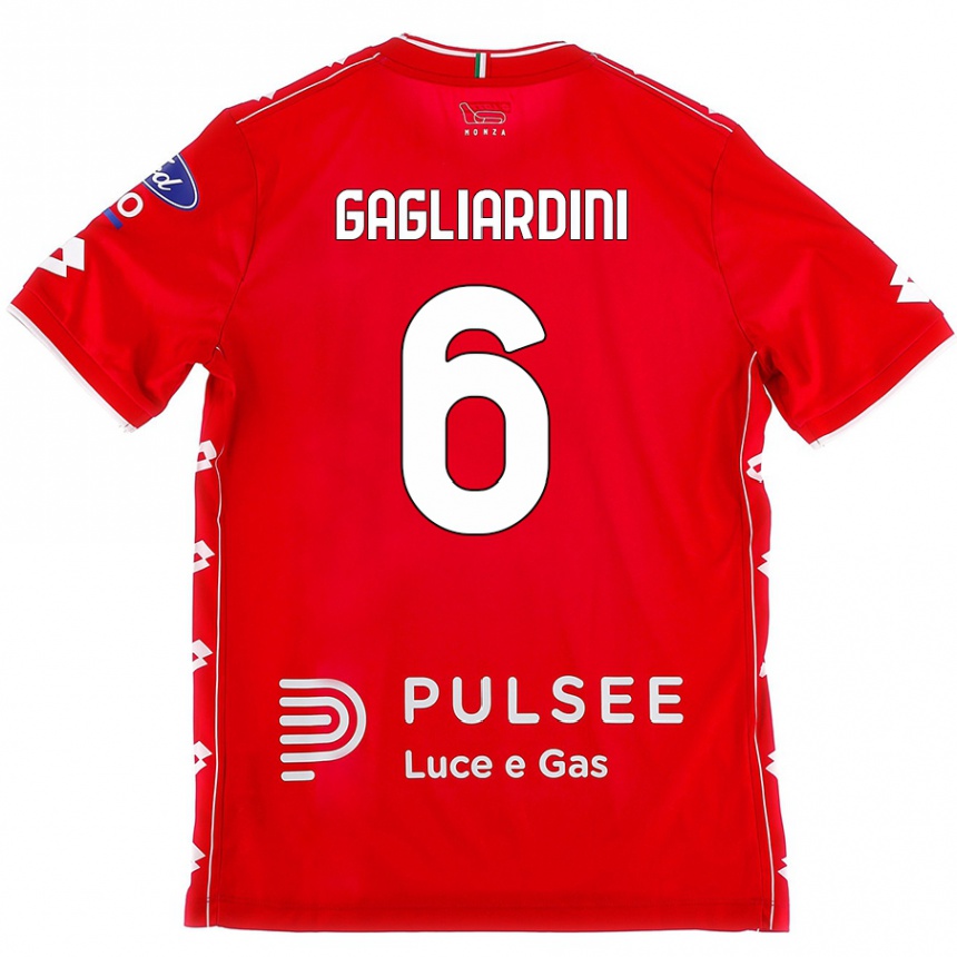 Women Football Roberto Gagliardini #6 Red White Home Jersey 2024/25 T-Shirt Australia