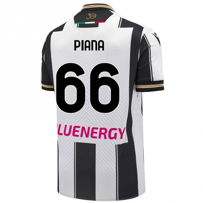 Women Football Edoardo Piana #66 White Black Home Jersey 2024/25 T-Shirt Australia