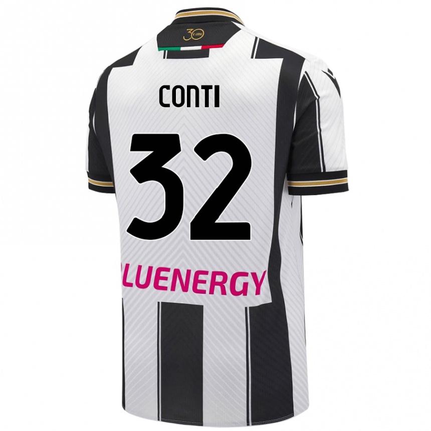 Women Football Manuel Conti #32 White Black Home Jersey 2024/25 T-Shirt Australia