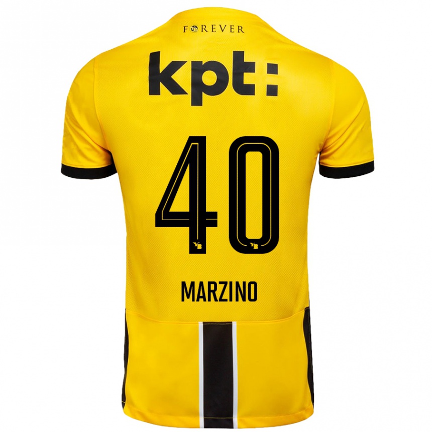 Women Football Dario Marzino #40 Yellow Black Home Jersey 2024/25 T-Shirt Australia