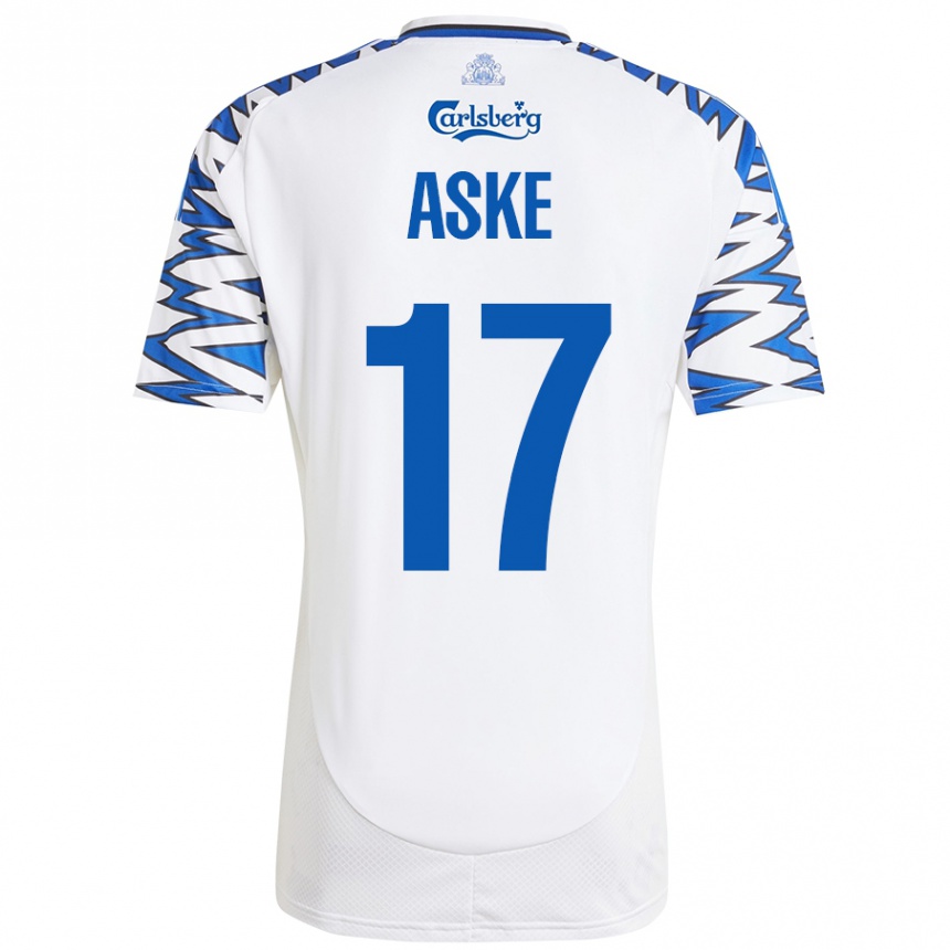 Women Football Aske Christensen #17 White Sky Blue Home Jersey 2024/25 T-Shirt Australia