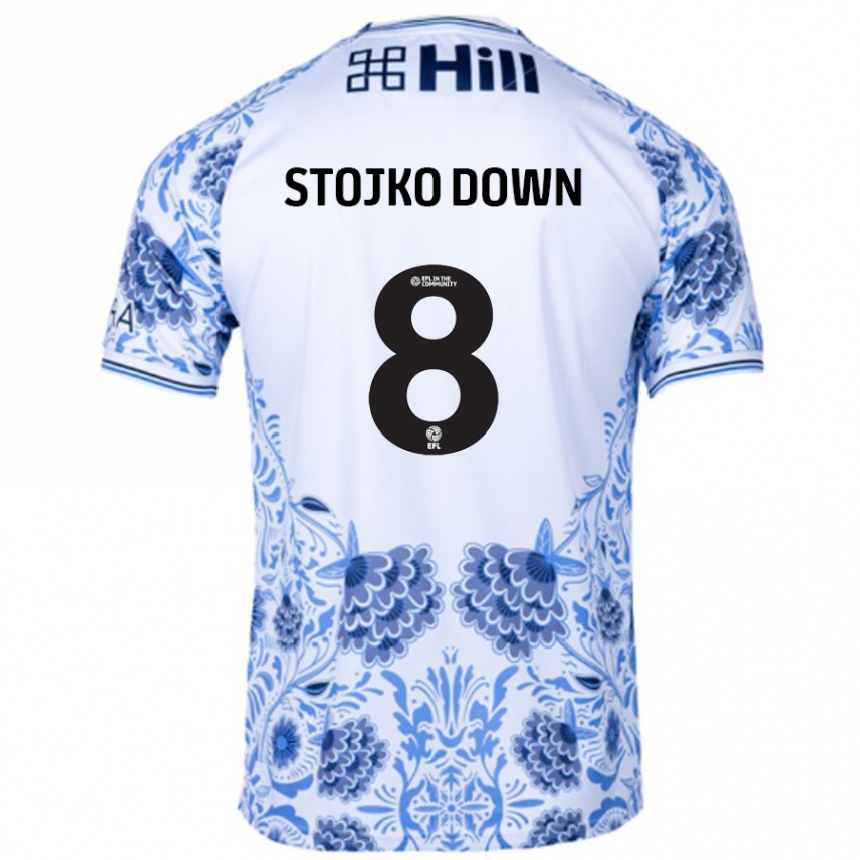 Women Football Alysha Stojko-Down #8 White Blue Away Jersey 2024/25 T-Shirt Australia