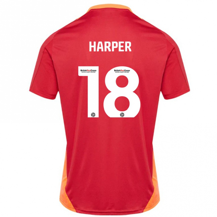 Women Football Vincent Harper #18 Blue Off White Away Jersey 2024/25 T-Shirt Australia