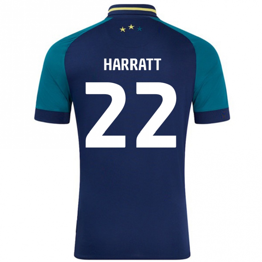 Women Football Kian Harratt #22 Navy Dark Green Away Jersey 2024/25 T-Shirt Australia