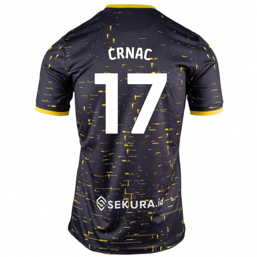 Women Football Ante Crnac #17 Black Yellow Away Jersey 2024/25 T-Shirt Australia