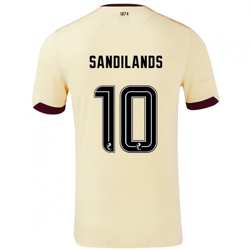 Women Football Callum Sandilands #10 Cream Burgundy Away Jersey 2024/25 T-Shirt Australia