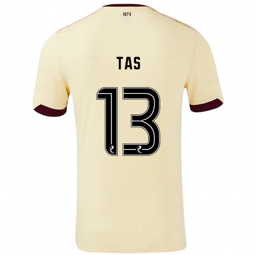 Women Football Lyndon Tas #13 Cream Burgundy Away Jersey 2024/25 T-Shirt Australia