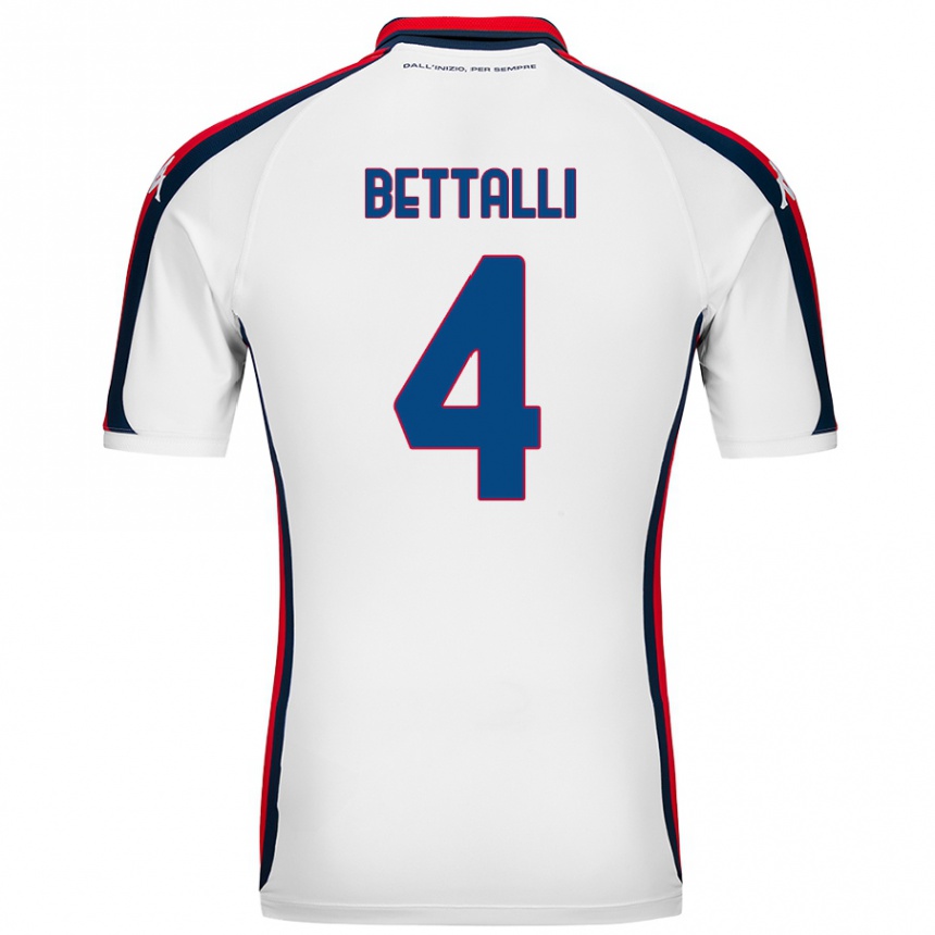 Women Football Giorgia Bettalli #4 White Away Jersey 2024/25 T-Shirt Australia