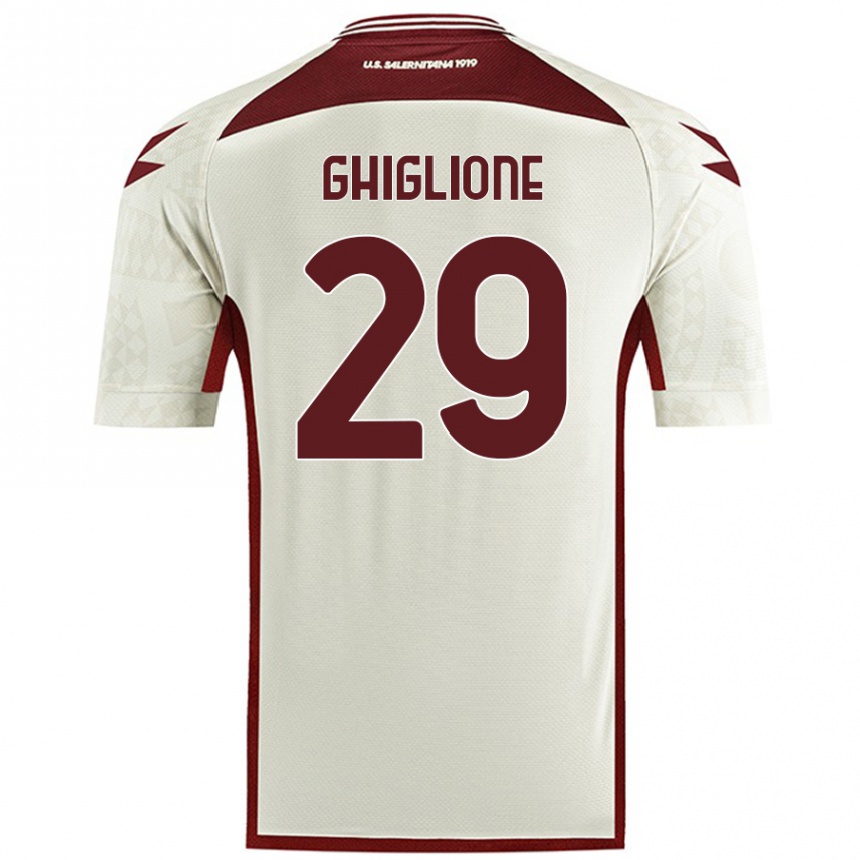 Women Football Paolo Ghiglione #29 Cream Color Away Jersey 2024/25 T-Shirt Australia